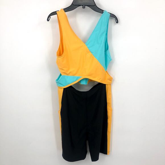 OUTDOOR VOICES SplashKnit 6" Bodysuit Small Colorblock Black Teal Yellow NWT - Picture 5 of 8